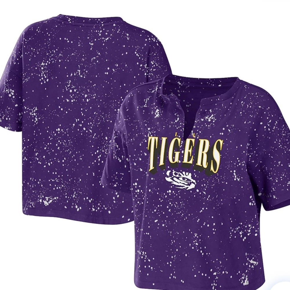 Women's LSU Tigers Neck Tie-Dye Shirt Size XL NWT WEAR